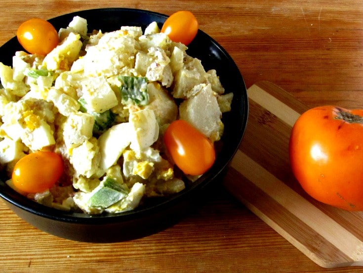 Potato Vegetable Salad? Vegetable Potato Salad? And I didn't even mention the eggs... Creamy potatoes and eggs, crunchy vegetables, and lots of flavor. 