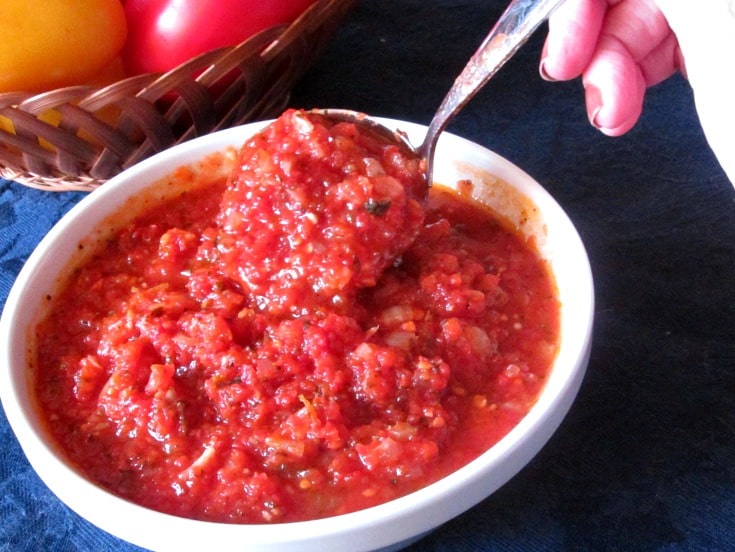 When you have tomatoes but no time, try the Lazy Cook's Fresh Tomato Sauce! It's simple, easy, fast, but keeps the wonderful fresh flavor of your tomatoes.
