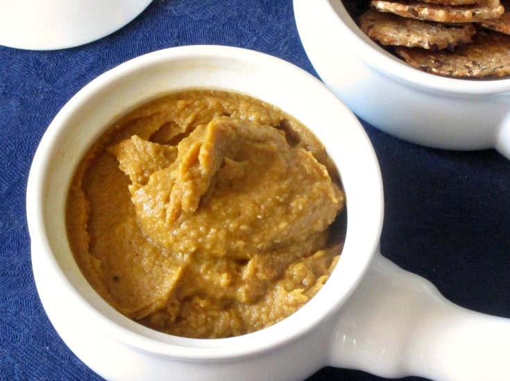 Don't limit Pumpkin Spice to pie or coffee - make and enjoy Pumpkin Spice Hummus as a spread of dip! Delicious at lunch, fun for a party! 