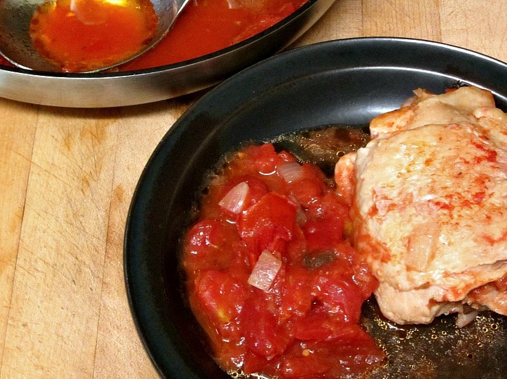 Stewed Chicken with Tomatoes turns a simple recipe into a real meal. Easy enough to make with low energy, but enough flavor to be interesting! 