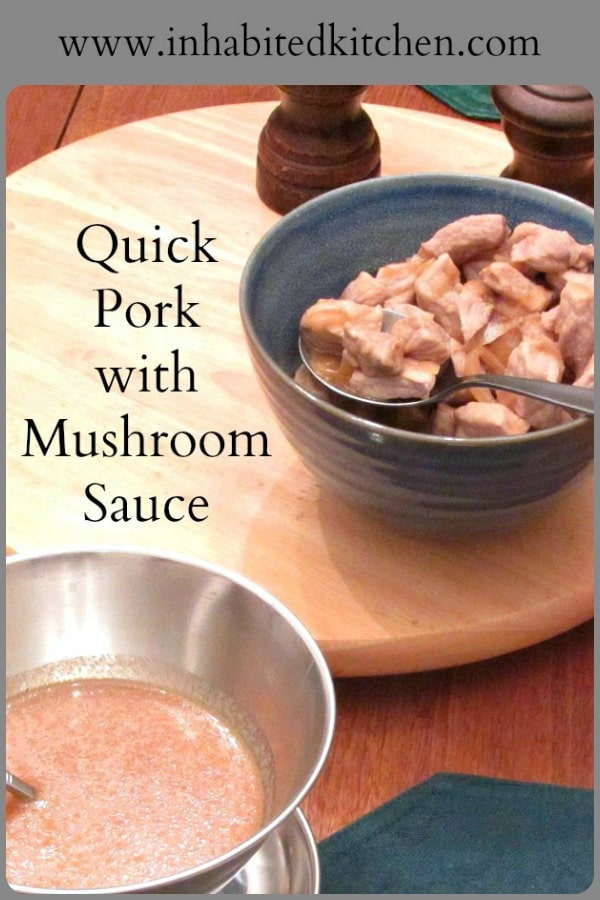 A super quick, simple mushroom sauce dresses up plain pork loin in no time for an everyday dinner. Serve it with rice or mashed potatoes to enjoy all the goodness!