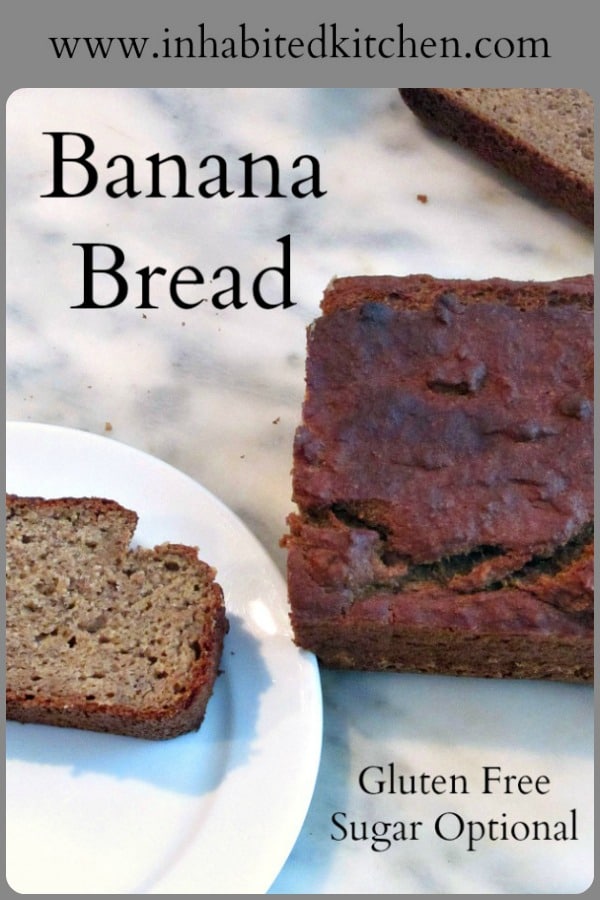 Gluten free banana bread - moist, rich, and only as sweet as you want it! Bake he version of the Sugar Optional recipe that suits your own family. 