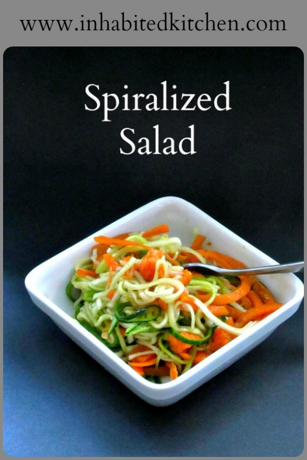 Cut long strands of vegetables with a spiralizer and toss them into a simple Spiralized Salad - tender-crisp, fresh, and easy to eat!