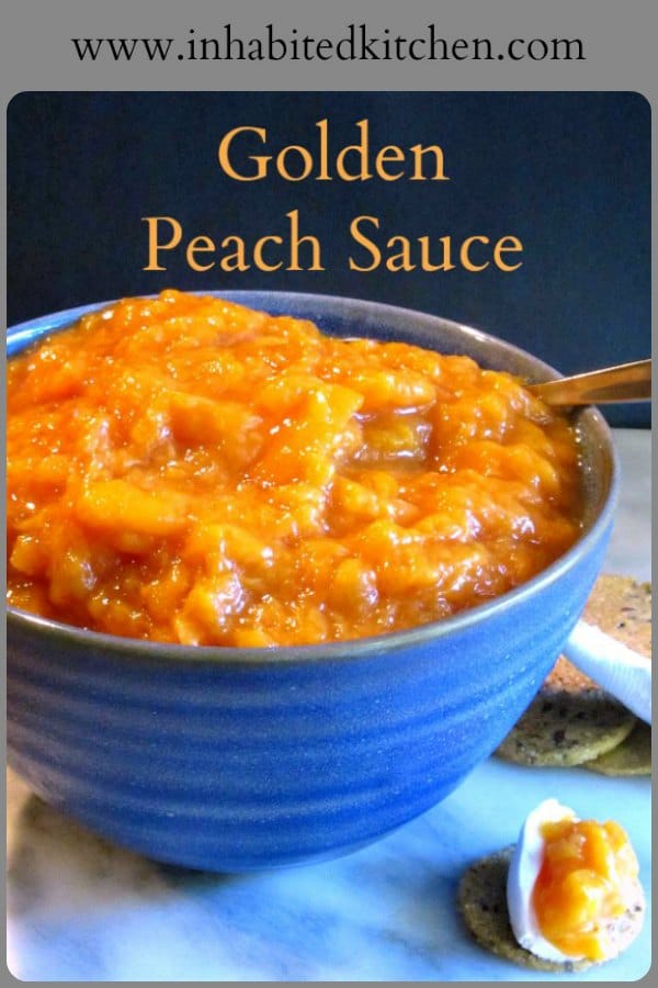 Golden Peach Sauce - just like applesauce, but made of peaches, no added sugar, and amazing! Easy to make, too, and much faster than jam!