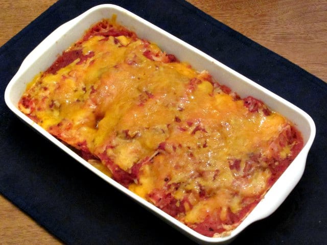 Baking Dish of Cheater's Enchiladas