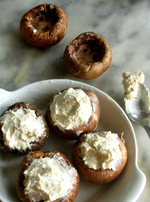 Cheese Stuffed Mushrooms, ready to bake.