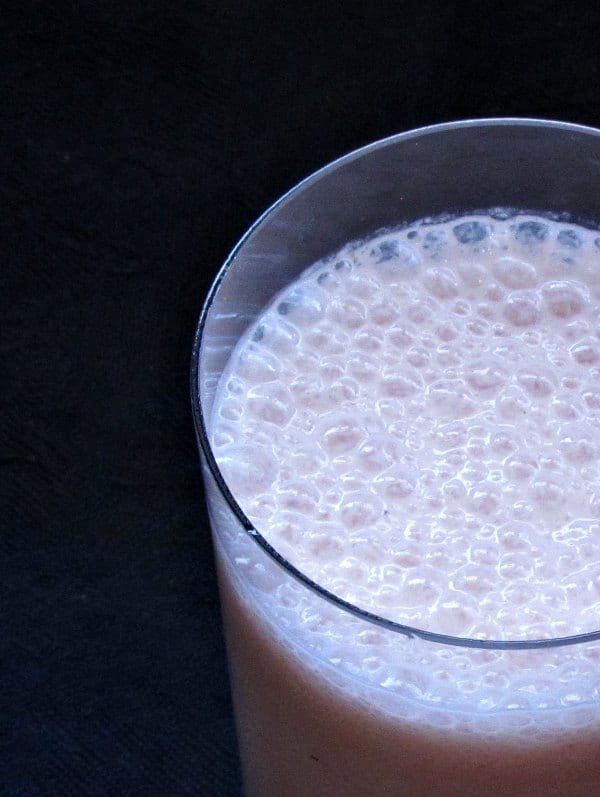 Strawberries and banana make this kefir protein shake both tasty and sweet. A great way to get probiotics, protein, and vitamins all in one delicious glass!